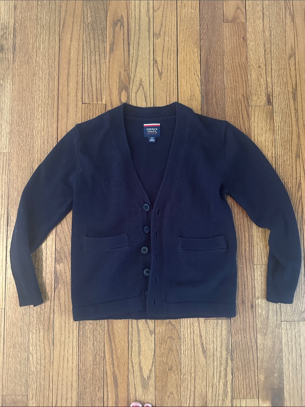 French Toast Navy V-Neck School Cardigan with Pockets